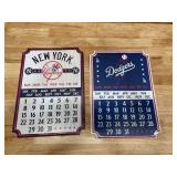 Lot of 2 - Various Metal Wall Calendars with Magnets