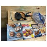 Lot of - Various Kitchen Equipment and Cook/Bake Books