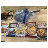 Lot of - Various Kitchen Equipment and Cook/Bake Books