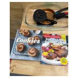 Lot of - Various Kitchen Equipment and Cook/Bake Books