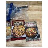 Lot of - Various Kitchen Equipment and Cook/Bake Books