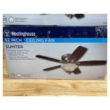 Lot of 2 - Westinghouse 7247600, Sumter Brushed Nickel Flush Mount 52" Ceiling Fan with Light