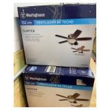 Lot of 2 - Westinghouse 7247600, Sumter Brushed Nickel Flush Mount 52" Ceiling Fan with Light