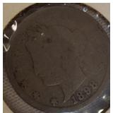 Five  Old V Nickels 1897-1902