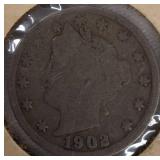 Five  Old V Nickels 1897-1902