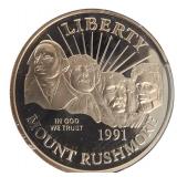 Proof Mount Rushmore 1991 South Dakota Commemorative Half Dollar -