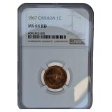 1867-1967 Centennial Dove Penny MS 64 RD NGC Rare!