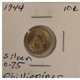 Five silver world coins from different denominations and countries in very nice condition.