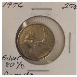 Five silver world coins from different denominations and countries in very nice condition.