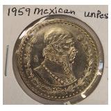 Five silver world coins from different denominations and countries in very nice condition.