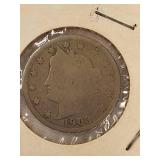 Five V Nickels from 1903 to 1907 in nice condition!