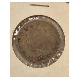 Five V Nickels from 1903 to 1907 in nice condition!