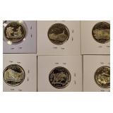 Six  State Quarters Proof  Coins (S) mint mark uncirculated