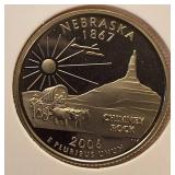 Six  State Quarters Proof  Coins (S) mint mark uncirculated