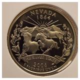 Six  State Quarters Proof  Coins (S) mint mark uncirculated