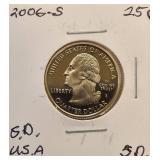 Six  State Quarters Proof  Coins (S) mint mark uncirculated