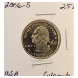 Six  State Quarters Proof  Coins (S) mint mark uncirculated