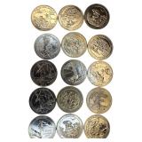 Fifteen Quarters (S) proof ATB Mint Mark Different Years