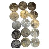 Fifteen (S) Mint Marked  America The Beautiful Proof Coins.  Uncirculated !