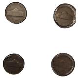 Mixed lot of nickels from the 1940s to the 1980s, sourced from an old nickel collection.