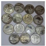 Fifteen (S) Mint Marked  America The Beautiful Proof Coins.  Mixed Years Uncirculated !