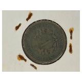 Five V Nickels dated from 1908 to 1912 - Nice old coins.