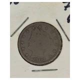 Five V Nickels from 1899 to 1902, all with readable dates. A great addition to any collection!