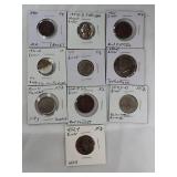 Ten Error Coins: Various Errors Across Different Denominations