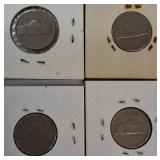 A mixed lot of Jefferson nickels collected between 1940 and the 1980s, sourced from an old nickel collection.