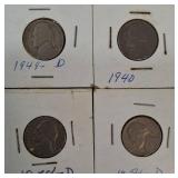 A mixed lot of nickels, dating from the years 1940 to the 1980s, came from an old nickel collection.