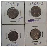 A mixed lot of nickels, dating from the years 1940 to the 1980s, came from an old nickel collection.