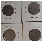 A mixed lot of nickels, dating from the years 1940 to the 1980s, came from an old nickel collection.