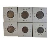 A mixed lot of   nickels collected between 1940 and the 1980s, sourced from an old nickel collection.