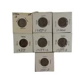 A mixed lot of   nickels collected between 1940 and the 1980s, sourced from an old nickel collection.