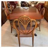 Vintage Art Deco Inspired Dining Room Table and Chairs Set