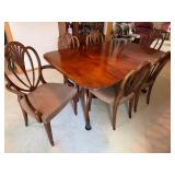 Vintage Art Deco Inspired Dining Room Table and Chairs Set
