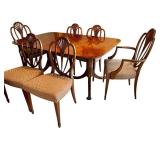 Vintage Art Deco Inspired Dining Room Table and Chairs Set