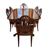 Vintage Art Deco Inspired Dining Room Table and Chairs Set