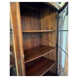 Vintage Wooden Display Cabinet with Glass Doors