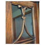 Vintage Wooden Display Cabinet with Glass Doors