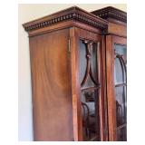 Vintage Wooden Display Cabinet with Glass Doors