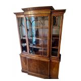 Vintage Wooden Display Cabinet with Glass Doors