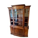Vintage Wooden Display Cabinet with Glass Doors