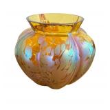 Antique Loetz Golden Glass Vase with Gold Oil Spots