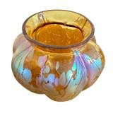 Antique Loetz Golden Glass Vase with Gold Oil Spots