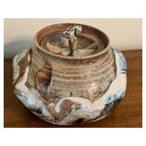 Tom Krueger Pottery Lidded Jar with Unique Glaze