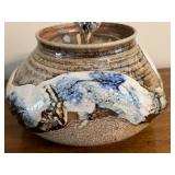 Tom Krueger Pottery Lidded Jar with Unique Glaze