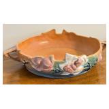 Vintage Roseville Magnolia Console Bowl with Floral Design