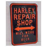 Harley Davidson Stamped Steel Metal Sign