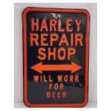 Harley Davidson Stamped Steel Metal Sign